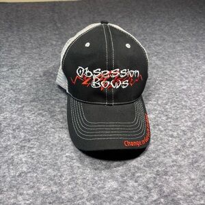Obsession Bows Red, Black, and White Graphic Mesh Cap